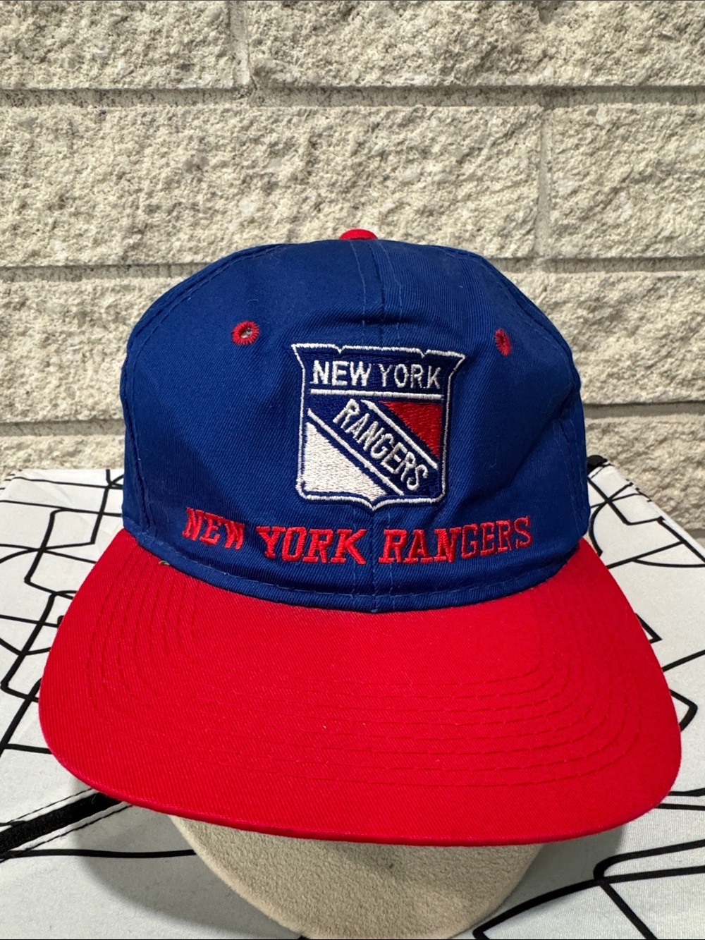 New York Rangers Vintage NHL Blue & Red Snapback Hat
